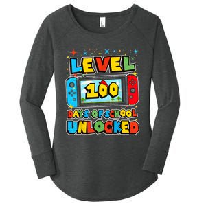 Level 100 Days Of School Unlocked Gamer Video Games Women's Perfect Tri Tunic Long Sleeve Shirt