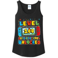 Level 100 Days Of School Unlocked Gamer Video Games Ladies Essential Tank