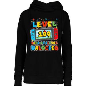 Level 100 Days Of School Unlocked Gamer Video Games Womens Funnel Neck Pullover Hood