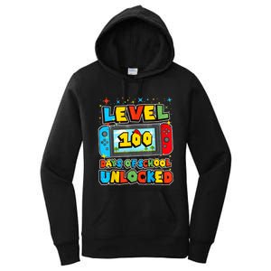 Level 100 Days Of School Unlocked Gamer Video Games Women's Pullover Hoodie