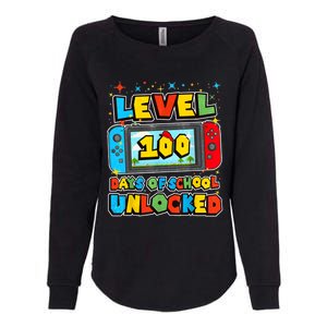 Level 100 Days Of School Unlocked Gamer Video Games Womens California Wash Sweatshirt