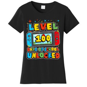 Level 100 Days Of School Unlocked Gamer Video Games Women's T-Shirt