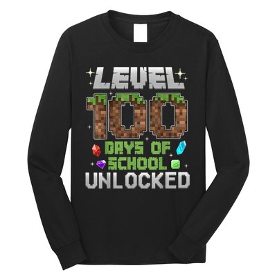 Level 100 Days Of School Unlock Gamer 100th Day Long Sleeve Shirt