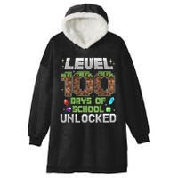 Level 100 Days Of School Unlock Gamer 100th Day Hooded Wearable Blanket