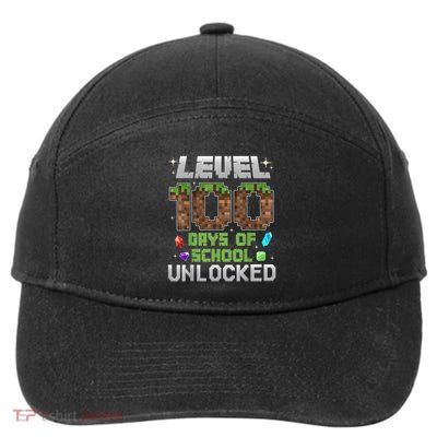 Level 100 Days Of School Unlock Gamer 100th Day 7-Panel Snapback Hat