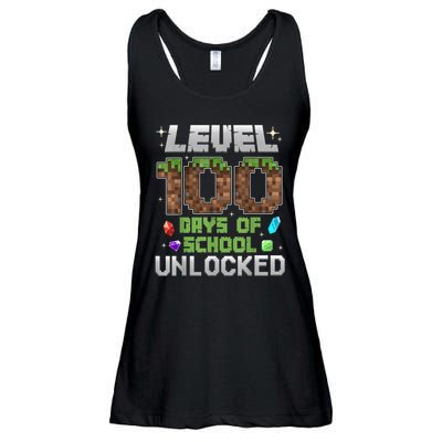 Level 100 Days Of School Unlock Gamer 100th Day Ladies Essential Flowy Tank
