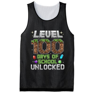 Level 100 Days Of School Unlock Gamer 100th Day Mesh Reversible Basketball Jersey Tank