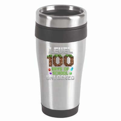 Level 100 Days Of School Unlock Gamer 100th Day 16oz Travel Tumbler