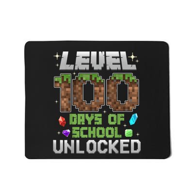 Level 100 Days Of School Unlock Gamer 100th Day Mousepad