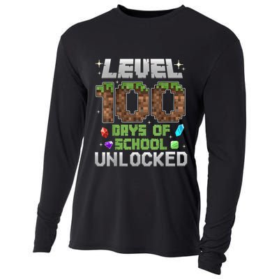 Level 100 Days Of School Unlock Gamer 100th Day Cooling Performance Long Sleeve Crew