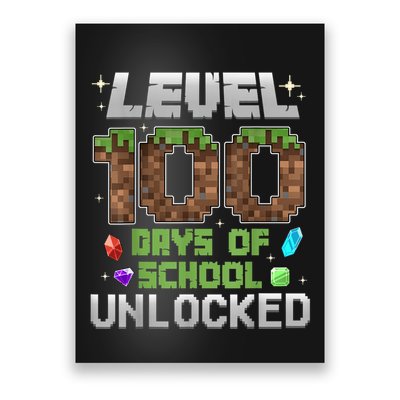 Level 100 Days Of School Unlock Gamer 100th Day Poster