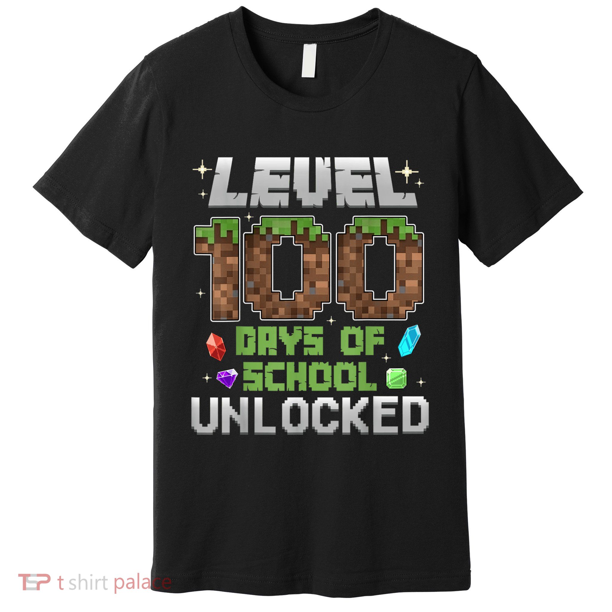 Level 100 Days Of School Unlock Gamer 100th Day Premium T-Shirt