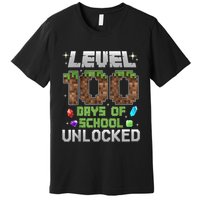 Level 100 Days Of School Unlock Gamer 100th Day Premium T-Shirt