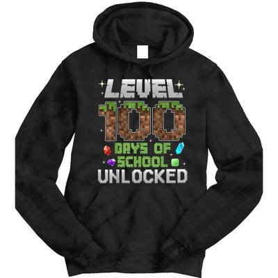 Level 100 Days Of School Unlock Gamer 100th Day Tie Dye Hoodie