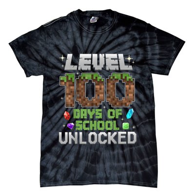 Level 100 Days Of School Unlock Gamer 100th Day Tie-Dye T-Shirt