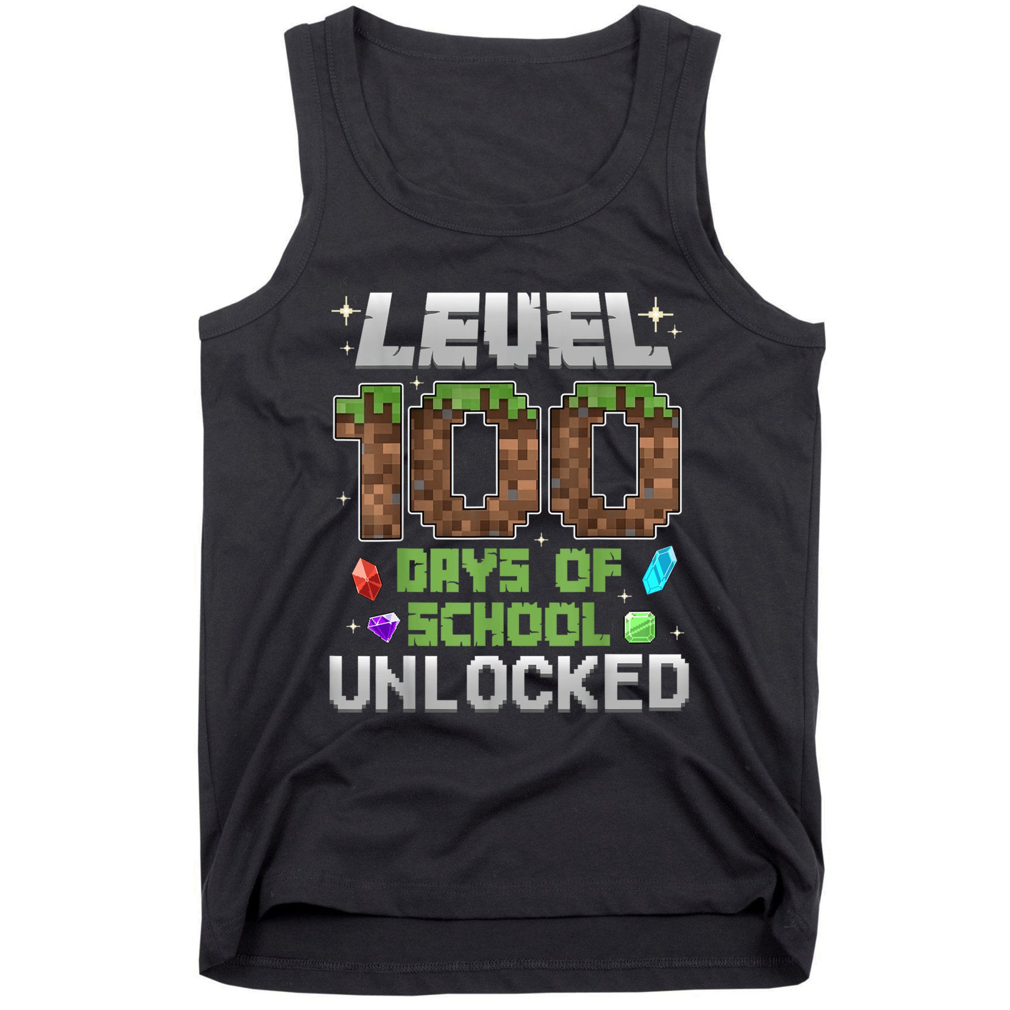 Level 100 Days Of School Unlock Gamer 100th Day Tank Top