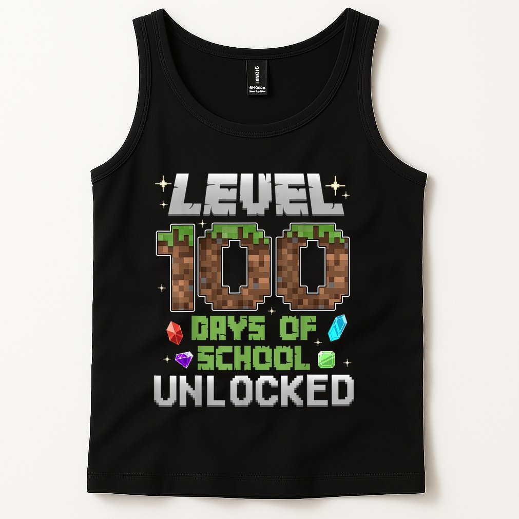 Level 100 Days Of School Unlock Gamer 100th Day Tank Top