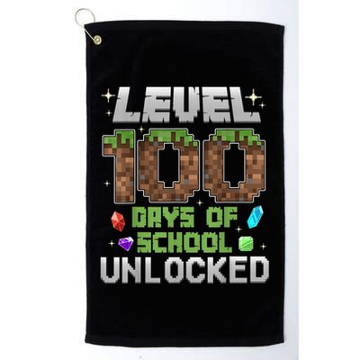 Level 100 Days Of School Unlock Gamer 100th Day Golf Towel
