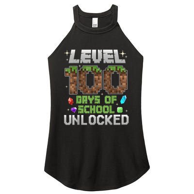 Level 100 Days Of School Unlock Gamer 100th Day Women's Perfect Tri Rocker Tank
