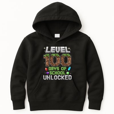 Level 100 Days Of School Unlock Gamer 100th Day Kids Hoodie