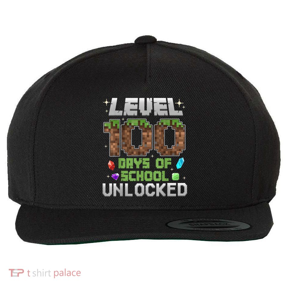 Level 100 Days Of School Unlock Gamer 100th Day Wool Snapback Cap