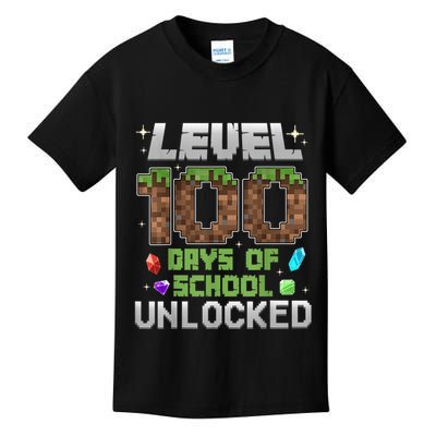 Level 100 Days Of School Unlock Gamer 100th Day Kids T-Shirt
