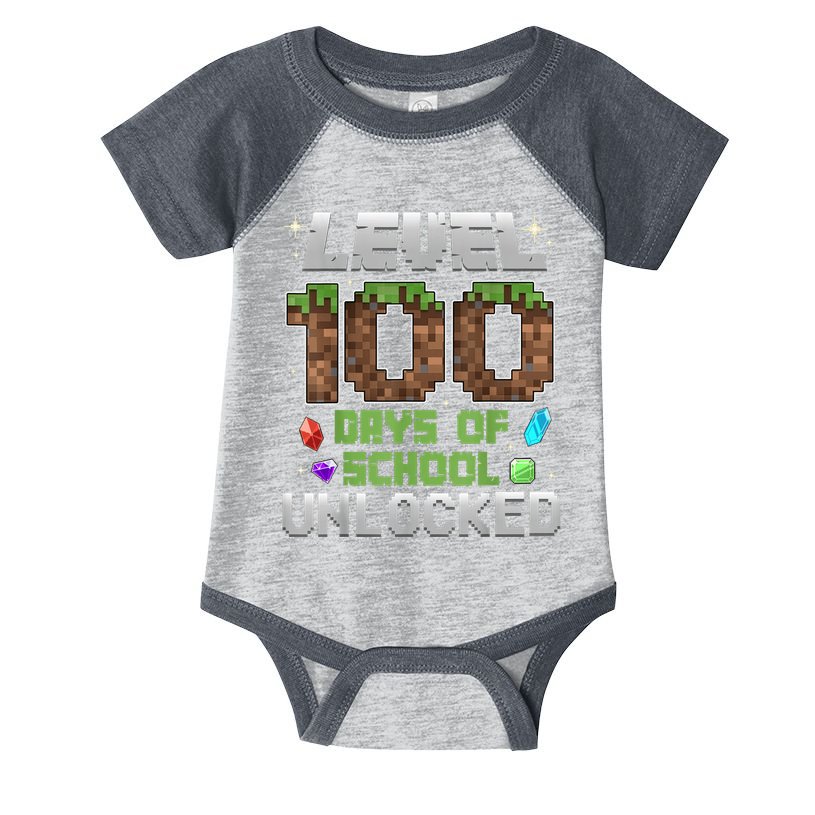Level 100 Days Of School Unlock Gamer 100th Day Infant Baby Jersey Bodysuit
