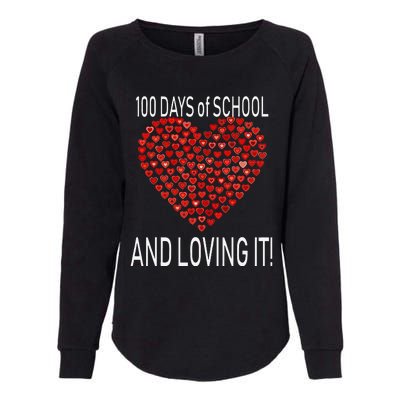 Loving 100 Days Of School Cute Heart Happy Gift Outfit Womens California Wash Sweatshirt