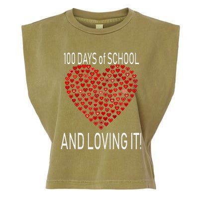 Loving 100 Days Of School Cute Heart Happy Gift Outfit Garment-Dyed Women's Muscle Tee