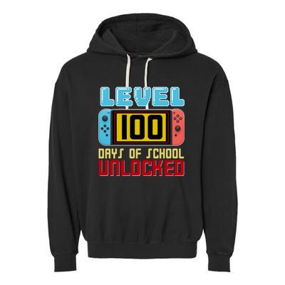 Level 100 Day Of School Unlocked Garment-Dyed Fleece Hoodie