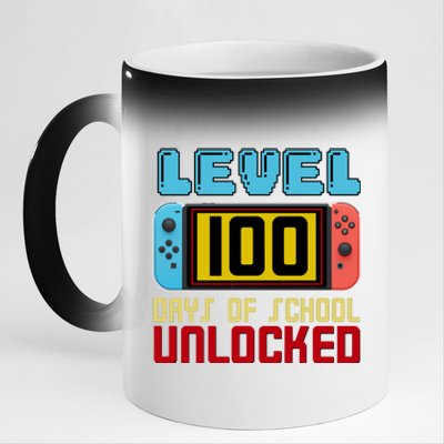 Level 100 Day Of School Unlocked 11oz Black Color Changing Mug