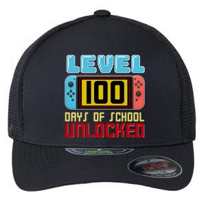 Level 100 Day Of School Unlocked Flexfit Unipanel Trucker Cap