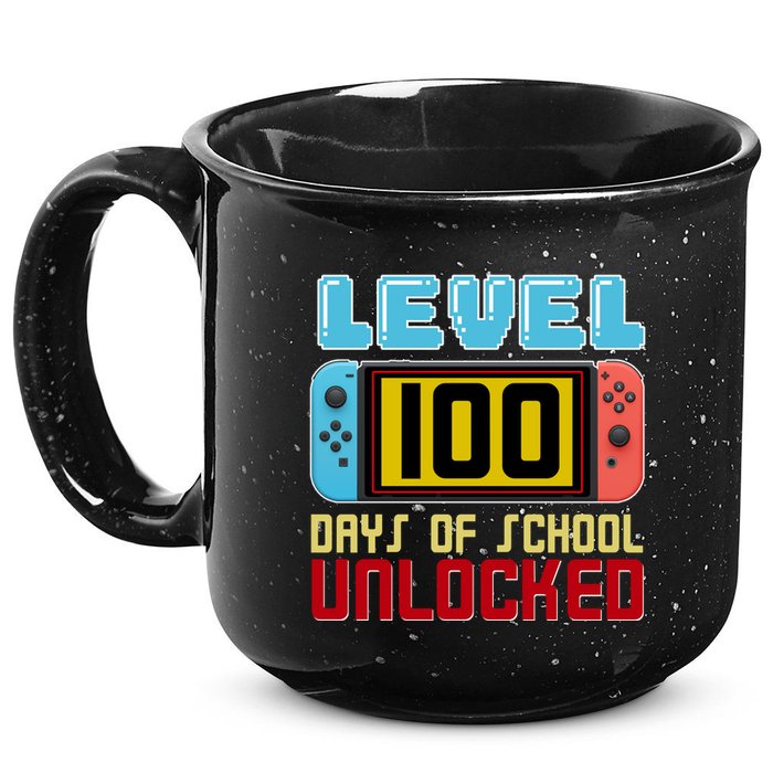 Level 100 Day Of School Unlocked 15oz Campfire Ceramic Mug