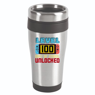 Level 100 Day Of School Unlocked 16oz Travel Tumbler