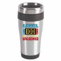 Level 100 Day Of School Unlocked 16oz Travel Tumbler