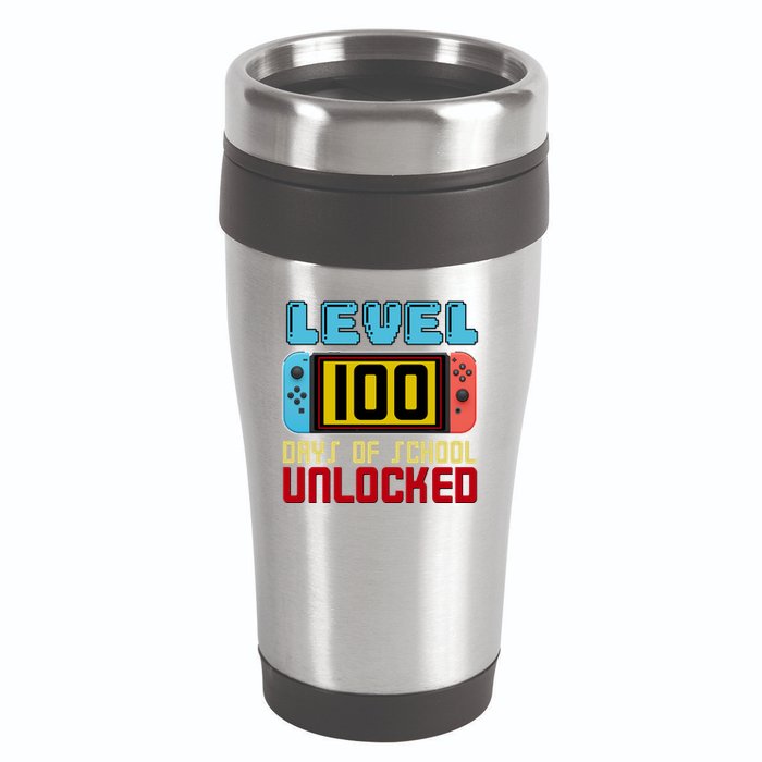 Level 100 Day Of School Unlocked 16oz Travel Tumbler
