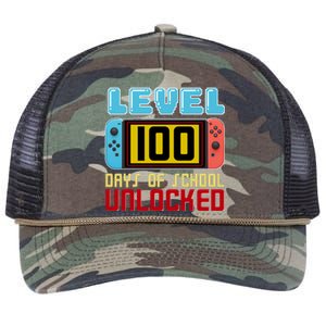 Level 100 Day Of School Unlocked Retro Rope Trucker Hat Cap