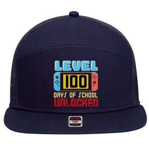 Level 100 Day Of School Unlocked 7 Panel Mesh Trucker Snapback Hat