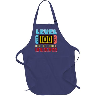 Level 100 Day Of School Unlocked Full-Length Apron With Pockets