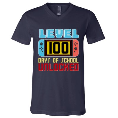 Level 100 Day Of School Unlocked V-Neck T-Shirt