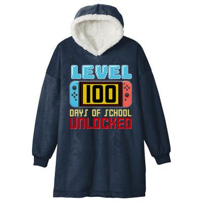 Level 100 Day Of School Unlocked Hooded Wearable Blanket