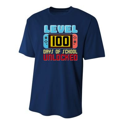 Level 100 Day Of School Unlocked Youth Performance Sprint T-Shirt