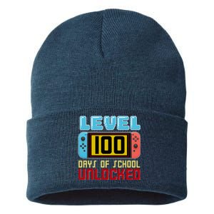 Level 100 Day Of School Unlocked Sustainable Knit Beanie