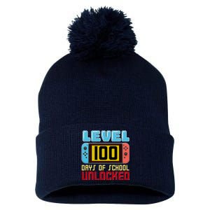 Level 100 Day Of School Unlocked Pom Pom 12in Knit Beanie