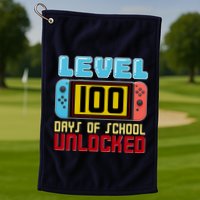 Level 100 Day Of School Unlocked Golf Towel