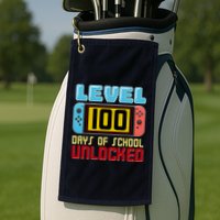 Level 100 Day Of School Unlocked Golf Towel
