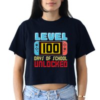 Level 100 Day Of School Unlocked Women's Crop Top Tee