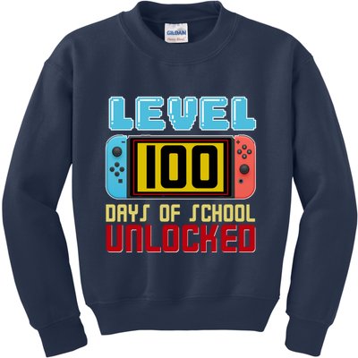 Level 100 Day Of School Unlocked Kids Sweatshirt