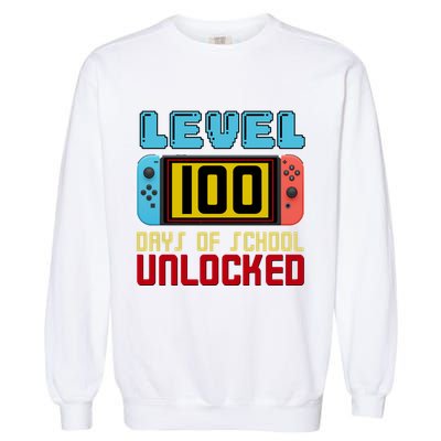 Level 100 Day Of School Unlocked Garment-Dyed Sweatshirt