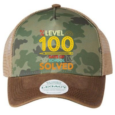 Level 100 Days Of School Solved Math Teacher Students Legacy Tie Dye Trucker Hat